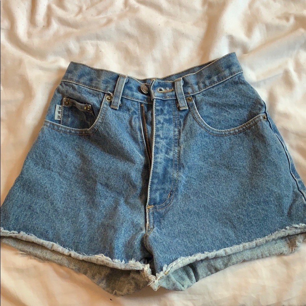 High waisted denim shorts